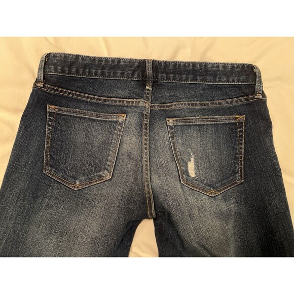Gap Jeans 1969 Real Straight Distressed Women’s R 29 Dark Blue Denim - Picture 3 of 10